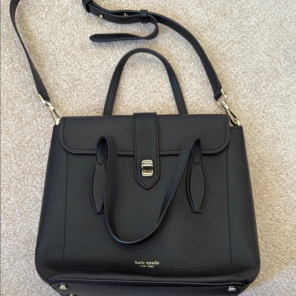 Kate Spade Black Satchel with Gold Clasp